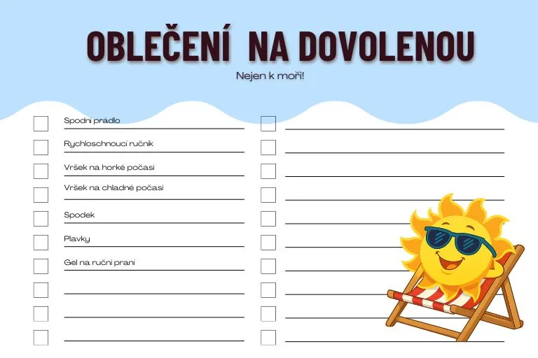 Kolik oblečení na týden k moři? 